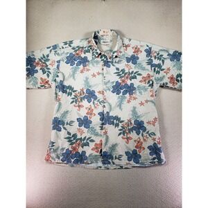 Campia Mode Shirt Mens XL Multicolor‎ 100% Cotton Floral Button Up Short Sleeve